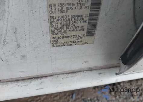 2021 Nissan Frontier Sv 4X4 z USA, uszkodzony, nr VIN 1N6ED0EB1MN723625